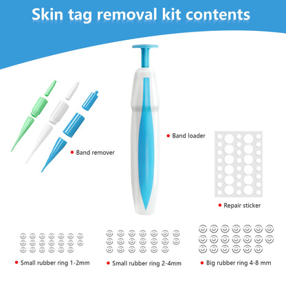 Skin Tag Removal Mole Wart Removal Facial Mole Wart Microstrip Tag Removal Kit Automatic Mole Remover Tool with Cleansing Swabs
