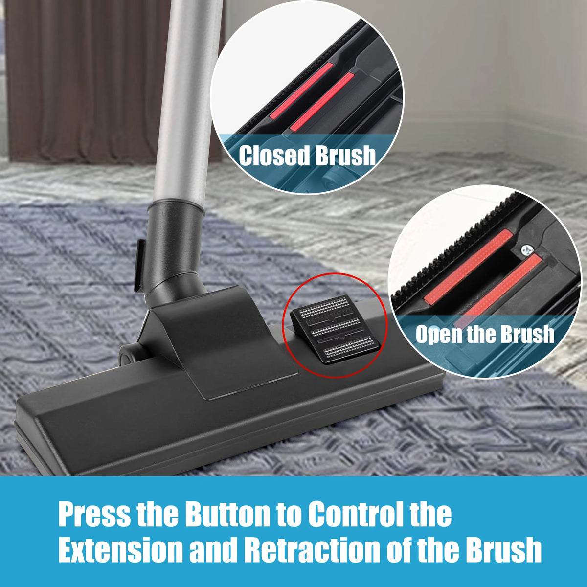 Universal Vacuum Cleaner Brush, 35/32 mm Floor Nozzle, Vacuum Cleaner Accessories, for AEG, Bosch, Siemens, Panasonic, Philips