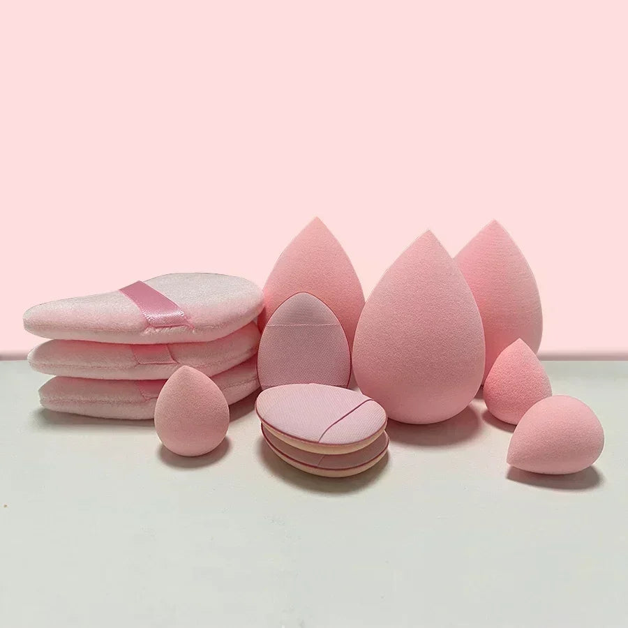 12/14Pcs Makeup Sponge Set Cosmetic Blender Beauty Egg Foundation Sponge Powder Puffs Mini Finger Puff Women Make Up Accessories