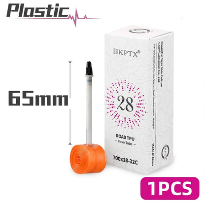 BKPTX 1Pcs 28g green orange Bike TPU Inner Tube 700X18 25 28 32 Road Bicycle TPU Material Tire 65mm Length French Valve