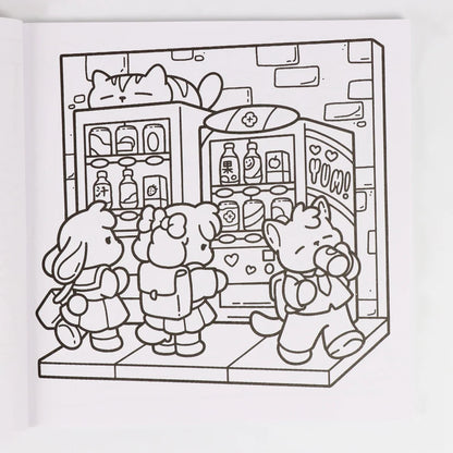 Cozy Japan: Cute Coloring Book for Adults and Teens with Charming Characters and Delightful Japanese Scenes for Relaxation