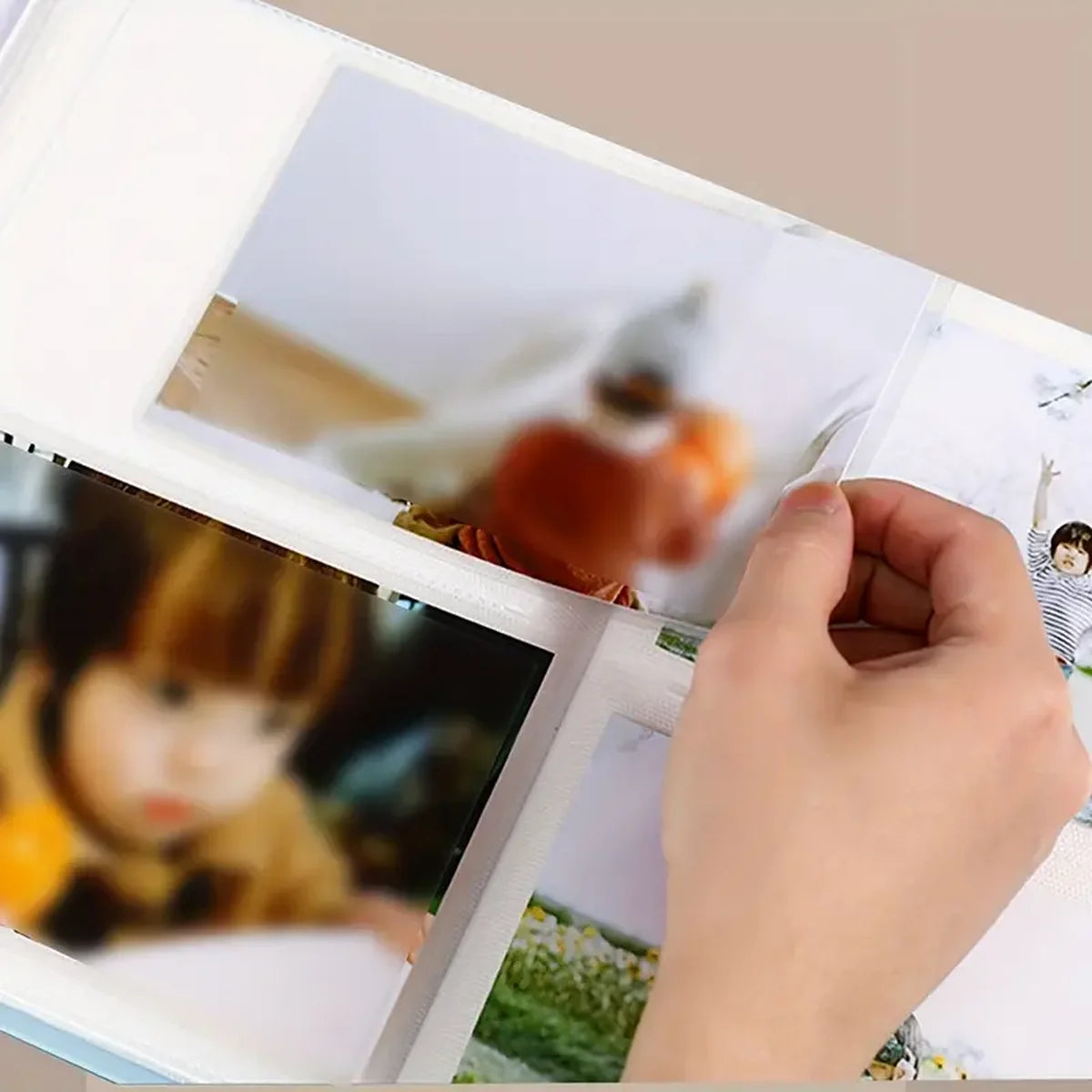 Vintage Photo Album 1 Page 2 Grids Can Hold 100 6-inch Photos Memory & Storage Exquisite Picture Box with Clip Art