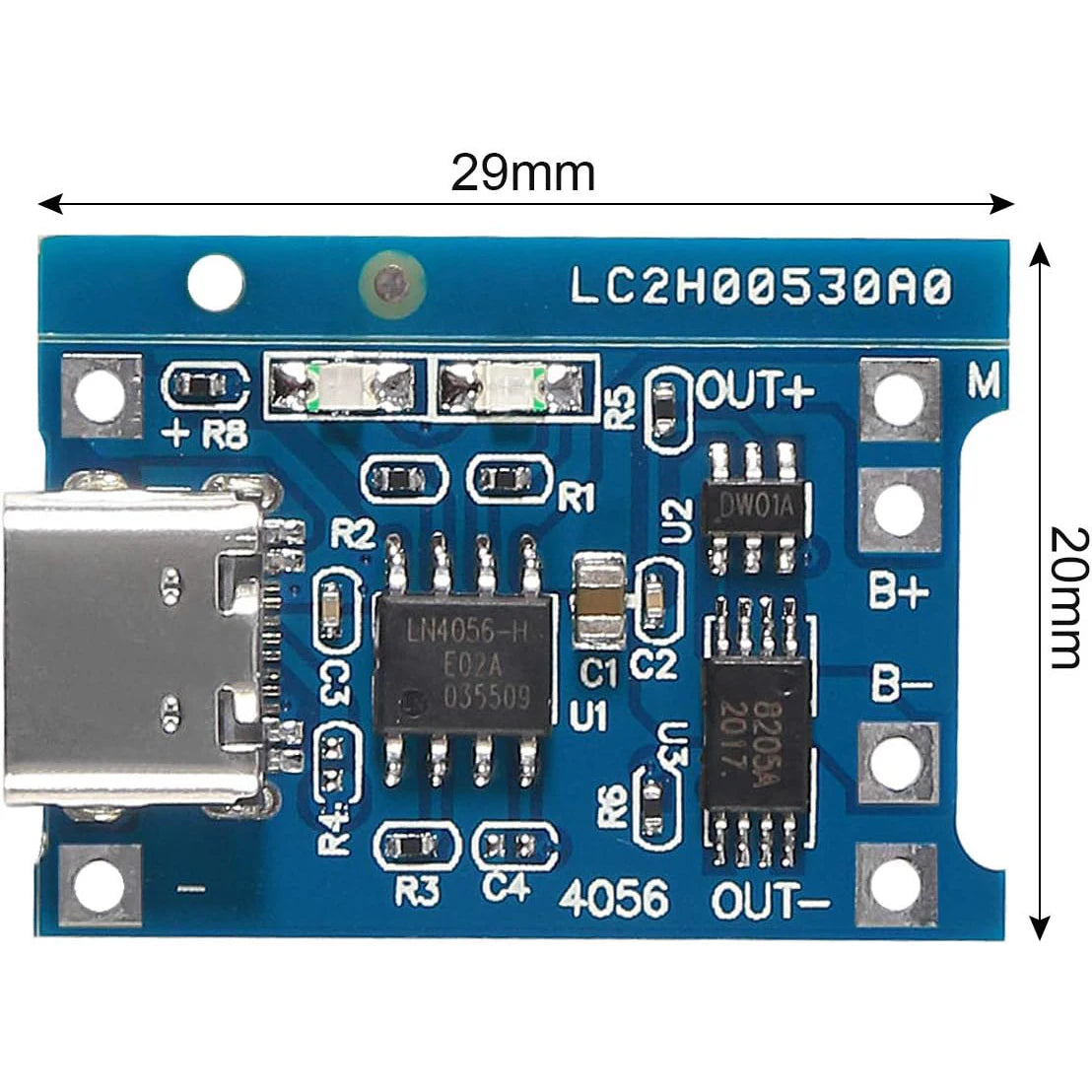 10/100pcs TP4056 +Protection Dual Functions 5V 1A type c 18650 Lithium Battery Charging Board Charger Module
