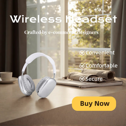 Fashion Bluetooth Headphones Wireless Over-Ear Headsets with Microphone Volume Control for Sports And Running Headset Game