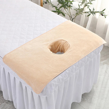 40*80cm Thickened Beauty SPA Massage Table Planking Face Towel With Hole Bed Bandana