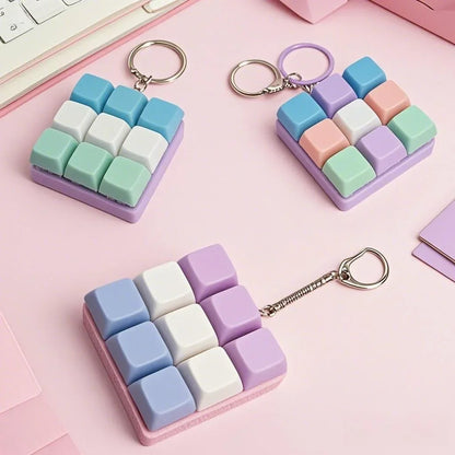 New Keyboard Fidget Toy, Fidget Clicker Keyboard Fidget Keychain, Button Fidget Gifts for Adults to Relieve Stress and Pass Time