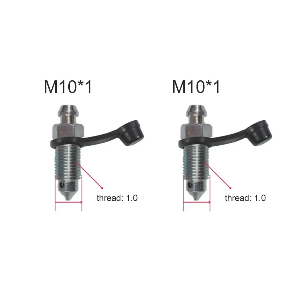 Motorcycle Brake Pump Calipers Exhaust Bleed Screw M8 M10 1.25 1.0 Picth with Rubber Dust Cap for Moped Scooter
