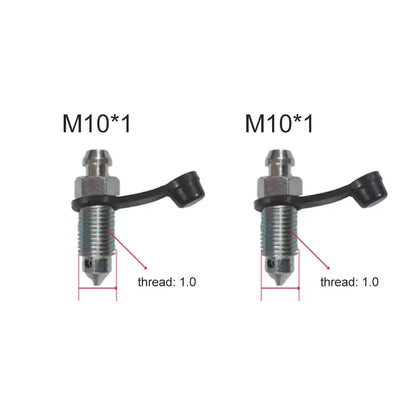Motorcycle Brake Pump Calipers Exhaust Bleed Screw M8 M10 1.25 1.0 Picth with Rubber Dust Cap for Moped Scooter