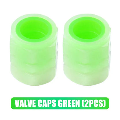 Luminous Car Tire Valve Cap Fluorescent Night Glowing Tire Decor Motorcycle Electric Bicycle Hub Valve Caps Car Accessories