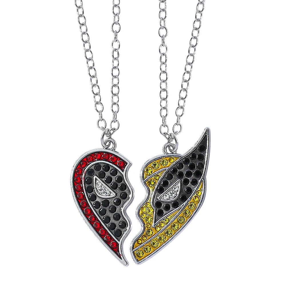 Couple's Stitch Heart Necklace - Gold & Silver Angel And Stitch Cute Style Jewelry Pendant Gift for Girls