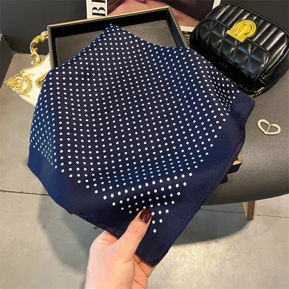 70cm Silk Feeling Square Scarf Women Satin Bandana Print Scarves Head Band Fashion Lady Hair Shawl Wrap Female Neckerchief Hijab