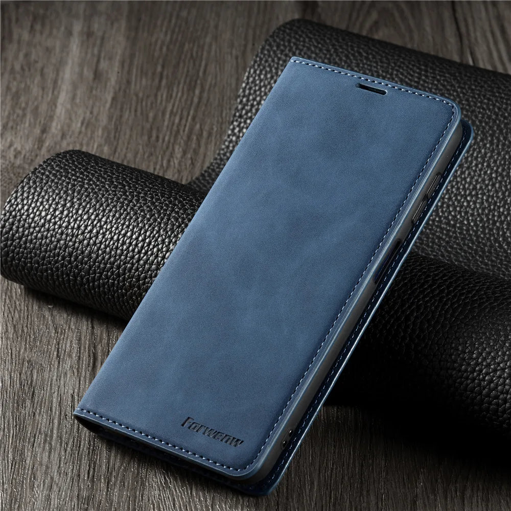 Leather Phone Case For Samsung S26 S25 edge S24 S23 FE S22 Ultra S21 S20 S10 Plus Note 20 10 9 Magntic Flip Card Wallet Cover