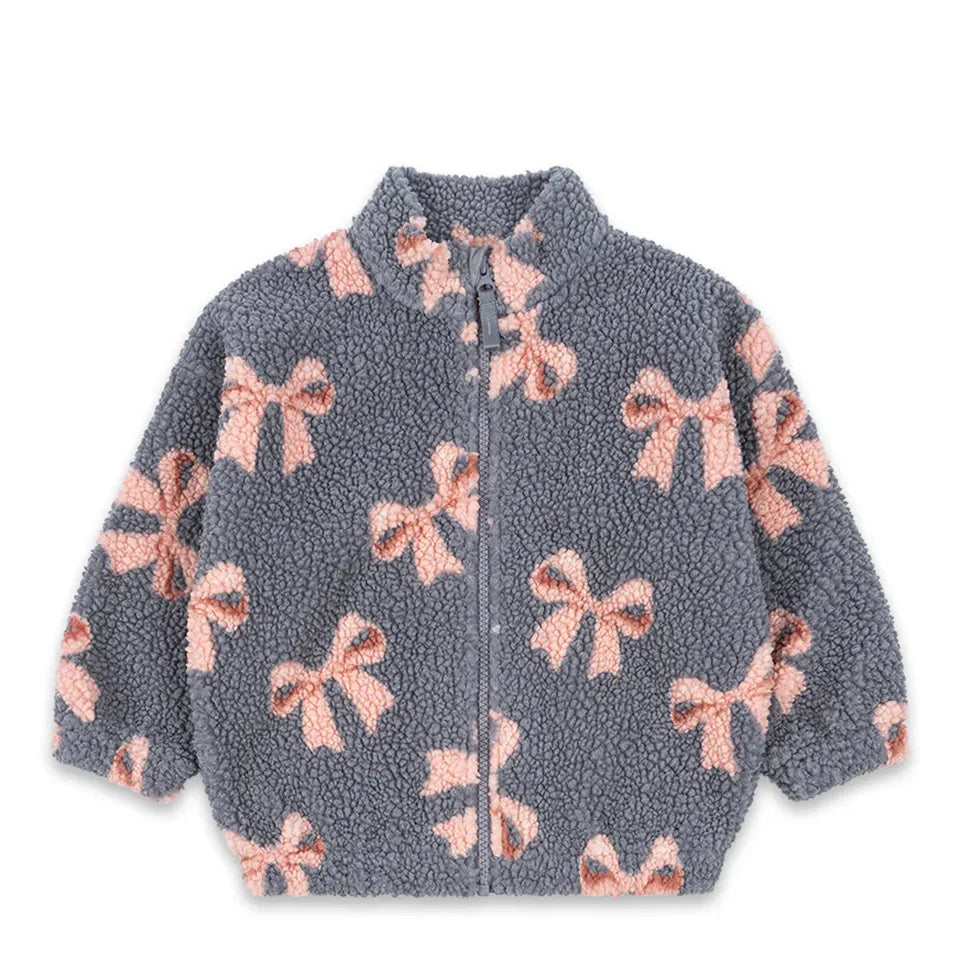 2026 KS Brand Winter Baby Girls Boys Lambswool Cherry Jackets Kids Clothes Boys Sequin Cartoon Outerwear Children's Coats 1-9Yrs