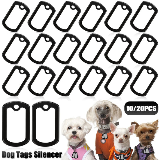 10-20Pcs Dog Tag Silicone Silencer Military Dog Tags Silencers ID Tags Rubber Case for Pet Collar Reduce Noise and Protect Tag