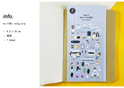 Korean Import Suatelier Travel Home Life Study Friend Stickers Scrapbooking Diy Journaling Diary Stationery Sticker School Gift