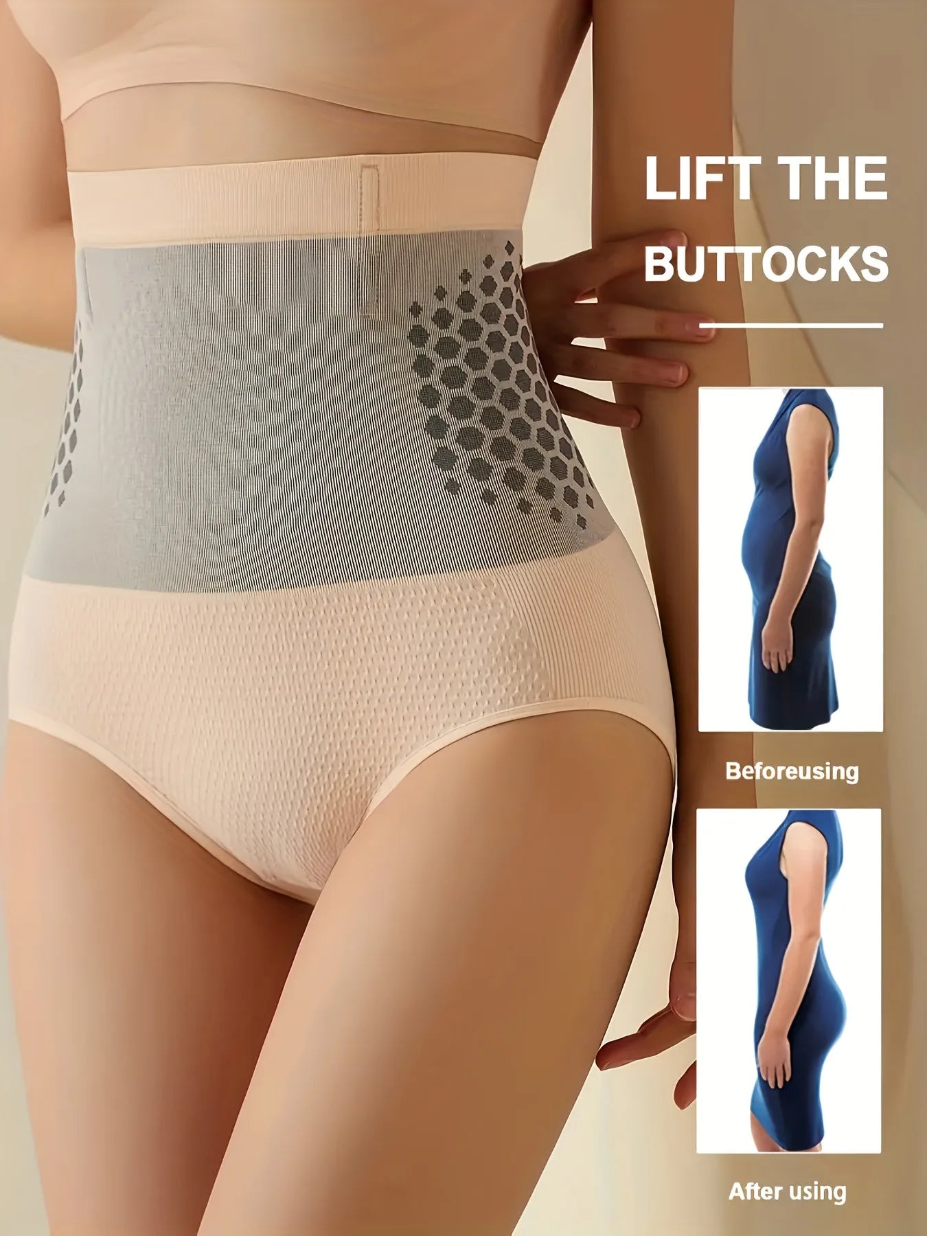 Women's High Waist Tummy Control Shapewear Panties, Firm Compression Body Shaper Briefs with Stretch Fit for Daily Wear