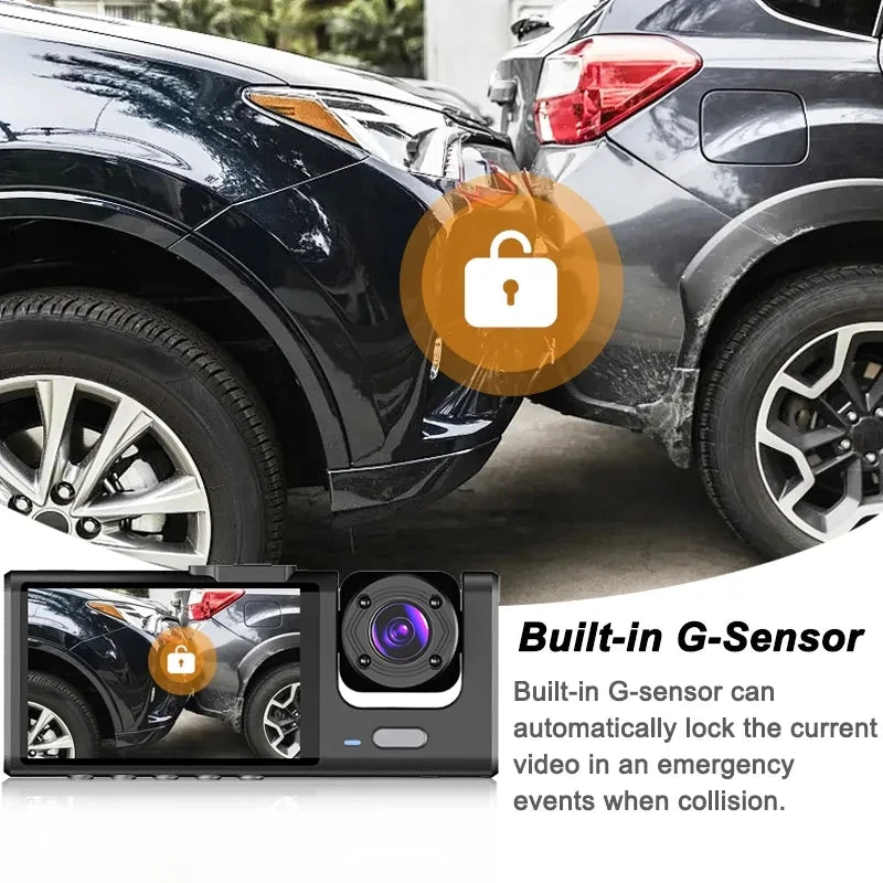 1080P Car Dvr 2/3 Camra Dash Cam for Cars Camera for Vehicle Recorder Video Front Optional Rear Camera  Night Vision Dashcam