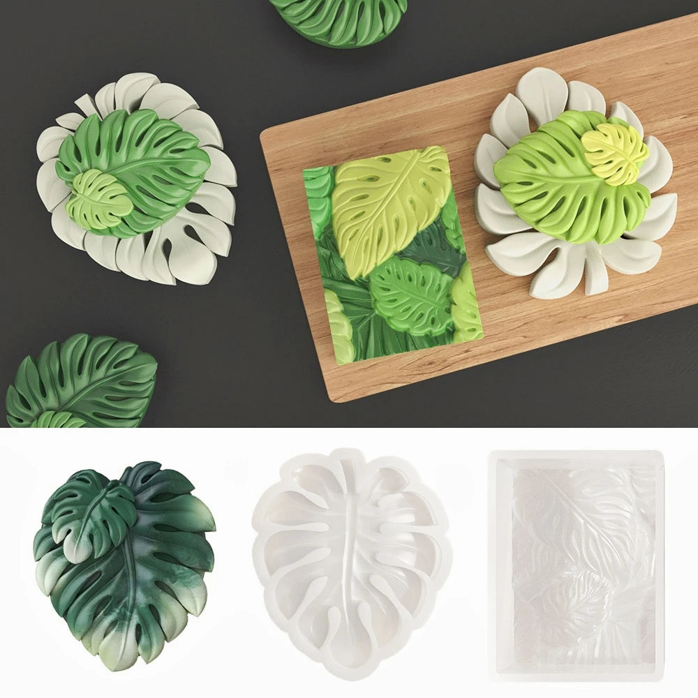 3D Tropical Leaves Silicone Mold for Handmade Soap Candle Resin Macking Molds DIY Art Crafts Aromatherapy Gypsum Ornaments Mould