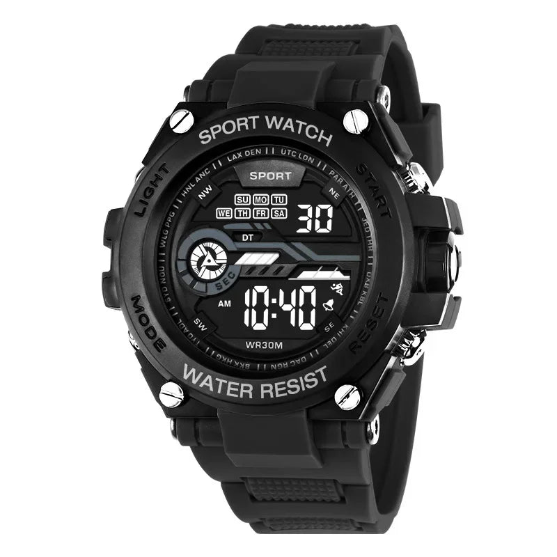 YIKAZE Men's Sports Watch Waterproof Man Sport Watches Multifuction LED Digital Military Watch Alarm Clock Electronic Wristwatch