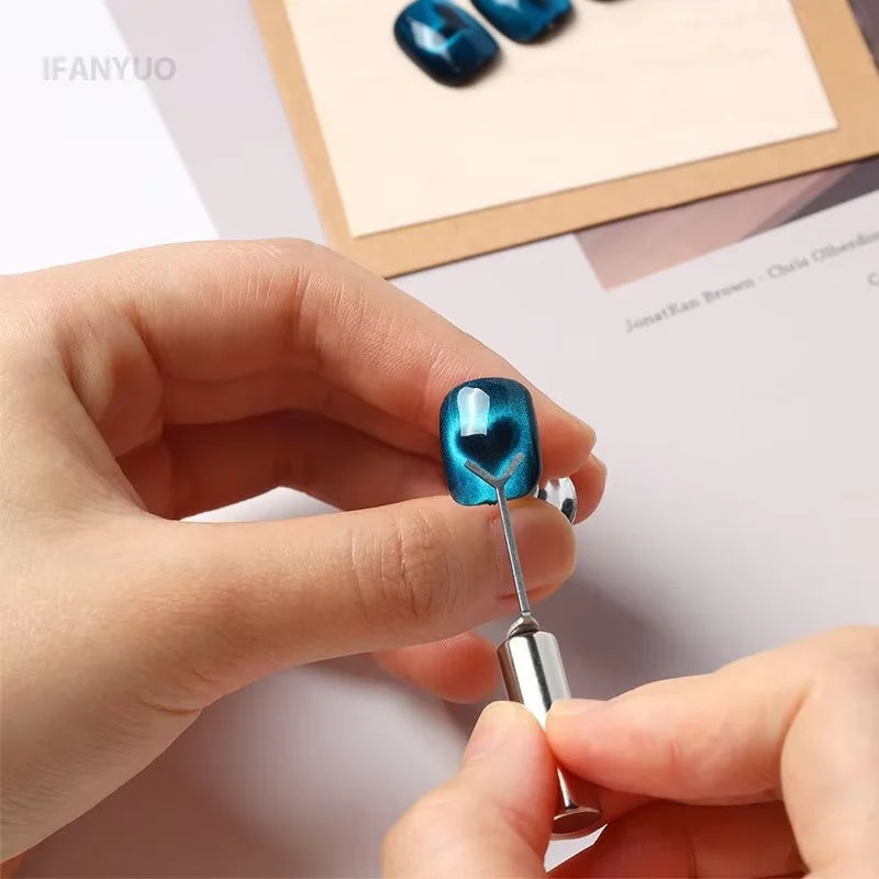 Y-shaped Love Heart Magnetic Set Auxiliary Tool Cat's Eye Match with Nail Magnet Suck Cat Eye Heart Shapes Effect Gel DIY Tool