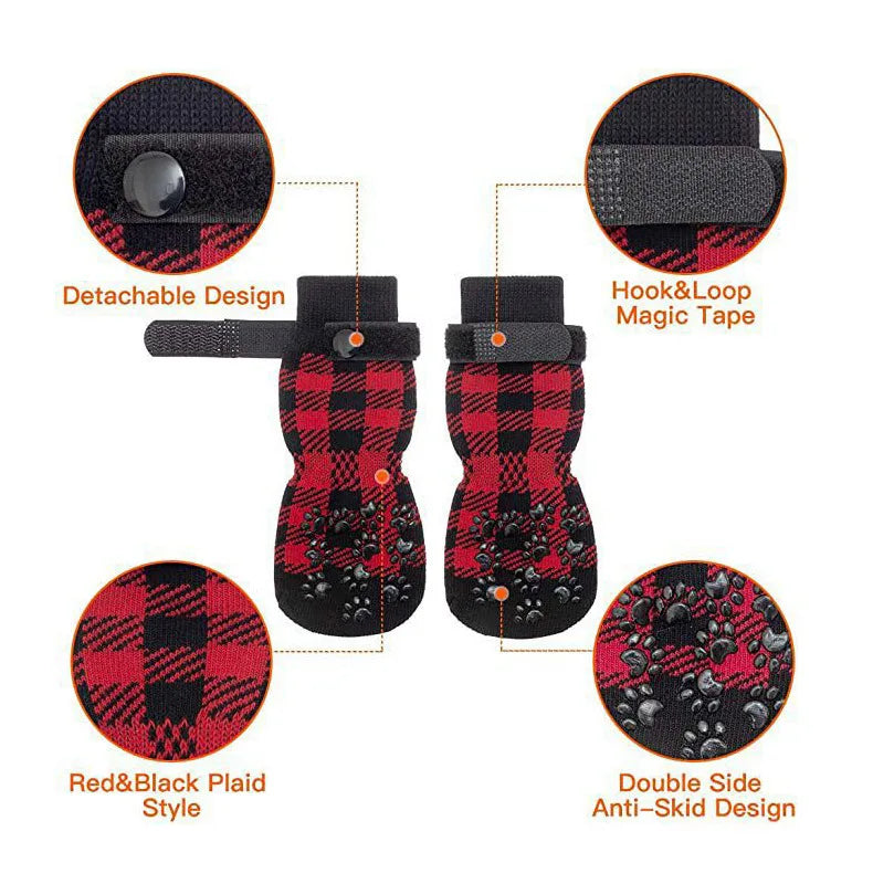 Outdoor Pet Dogs Breathable Socks Black Tie Anti-shedding Medium Large Dog Non-slip Socks Waterproof Dogs Shoes Pet Supplies