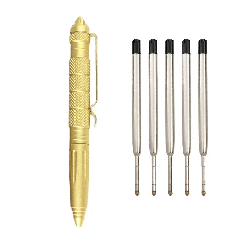 High Quality Aluminum Anti Skid Self DEFENCE Ballpoint Pens Multi Functional Tactical Pen Office Accessories School Supplies