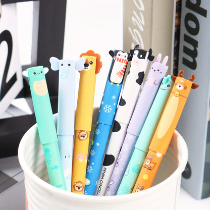 8/16pcs Animal-Shaped Erasable Pens for Journaling, Writing, Office Supplies, Gift Ideas, Office Stationery, Cute Writing Tools