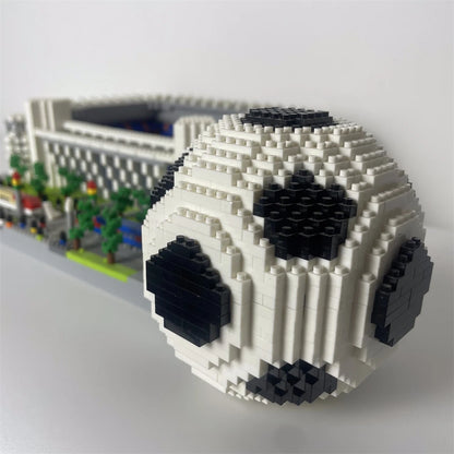 Knew Built Madrid Soccer Stadium with Soccer Ball Micro Blocks, Building Toys, Experience the Joy of Footballive, Good Deco Gift