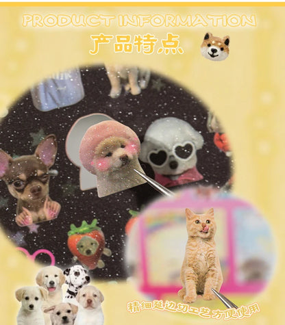 Cute Pets Theme Sticker Book 30 Sheets/Bag with Ring Binding for Scrapbooking DIY Collage Material Background Decoration