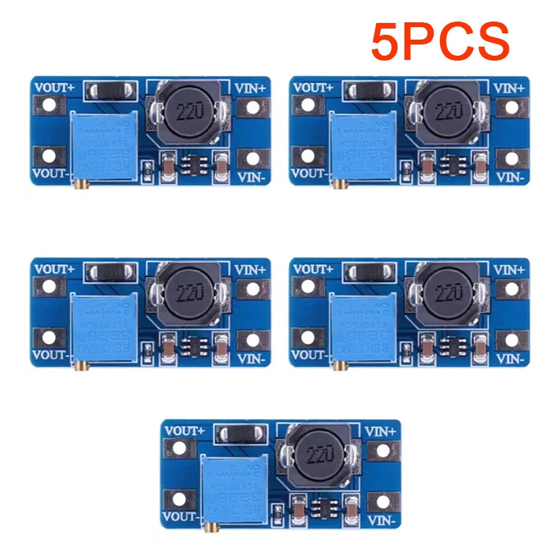 2pcs MT3608 Adjustable Boost Module DC-DC Step Up Converter Module 2A Max 2V-24V To 5V 9V 12V 28V Booster Power Supply Board