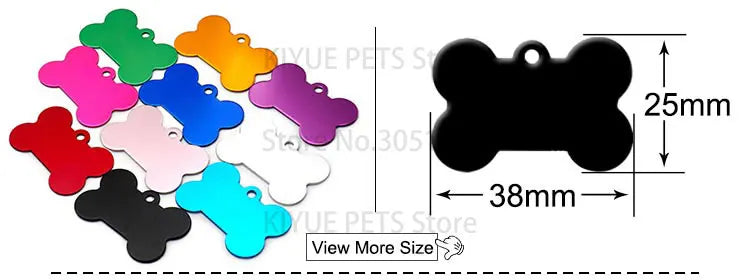 Personalized Random Mix 20pcs Aluminum Pet Dog Tag Nameplate Pedant For Cat Collar Ring Anti-Lost Accessories