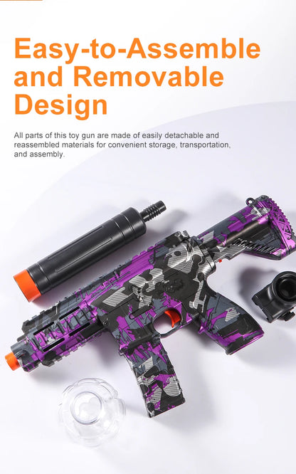 M416 Electric Ball Blaster Toy Gun - High-Speed, Metallic Finish, Rechargeable - Outdoor Game Party Gift(Bullets Excluded)