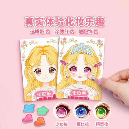 1set Toy Puzzle Stickers Reusable for Girls Cartoon Princess Make a Face Stickers Handicrafts Creative Kids Stickers