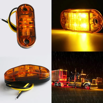 20/10PCS 4 LED 12V-24V Side Marker Lights Oval Front Rear Clearance Indicator Lamp Truck Accessorie for Trailer BUS Van Caravan
