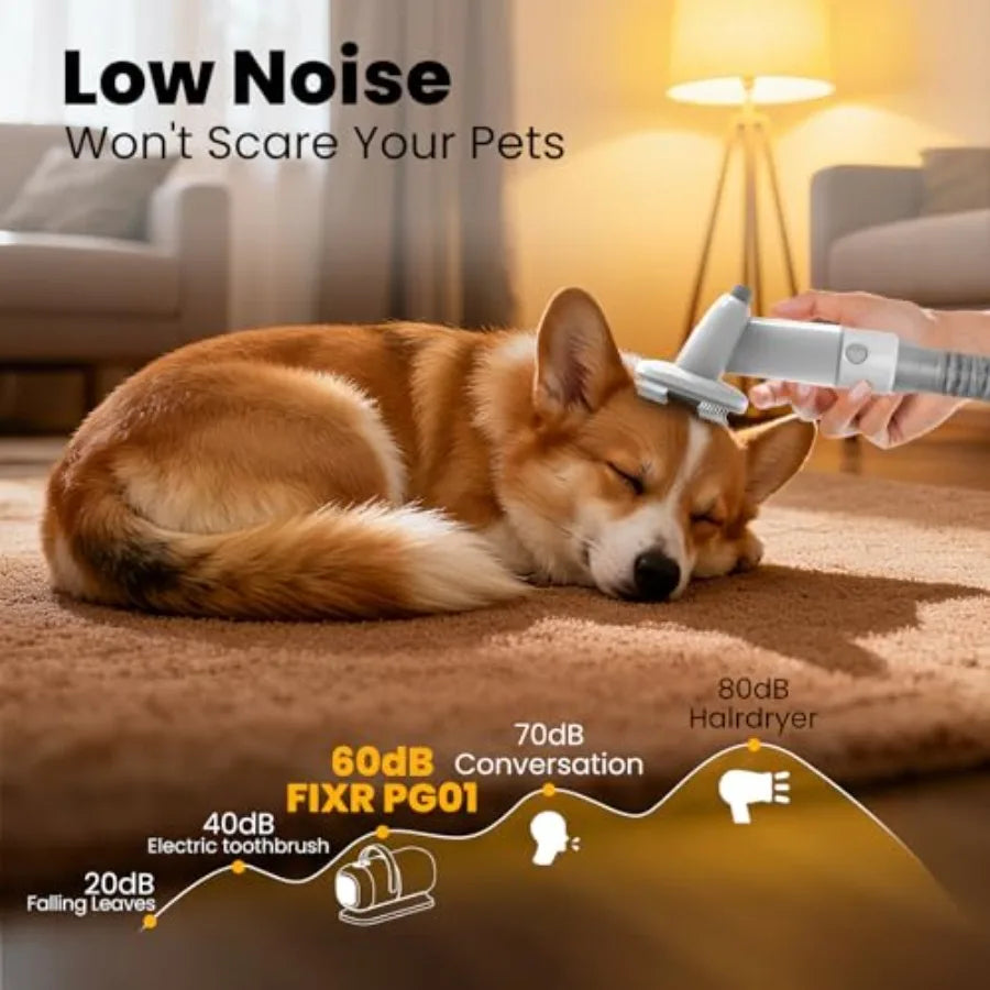 Dog Grooming Vacuum All-in-One Pet Grooming Kit with Hair Clipper and Shedding Brush Low Noise 12 000Pa Dog Hair Remover Vacuum