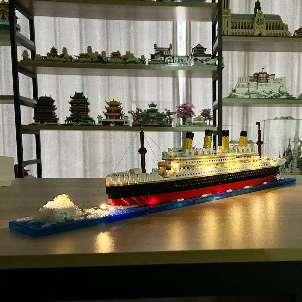 KNEW BUILT 6 Kinds Titanic Model Cruise Ship Building Block for Adult Micro Mini Brick Toy Perfect Gift Entertainment Decoration
