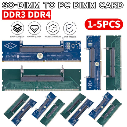 1-5PCS SO-DIMM To PC DIMM Card Laptop To Desktop Memory Adapter Card DDR3 DDR4 Memory RAM Adapter Card Stick