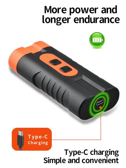 2025 Dual Head Ultrasonic Dog Repeller USB Rechargeable High-Power Anti-Bark Training Device with LED Flashlight