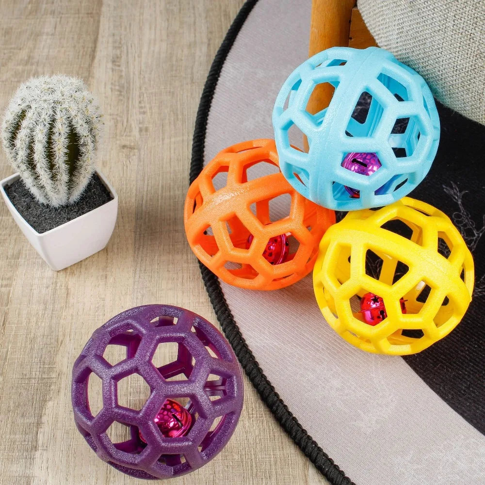 Dog Hollow Ball Toy Rubber Chew Toys for Dogs Cleaning Teeth Molar Bite Resistant Toy with Bell Puppy Training Game