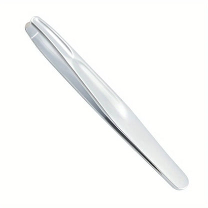 Premium Stainless Steel Round Head Tweezers for Eyebrow & Facial Hair Removal Seamless Clips Short Hair Precision Beard Clip