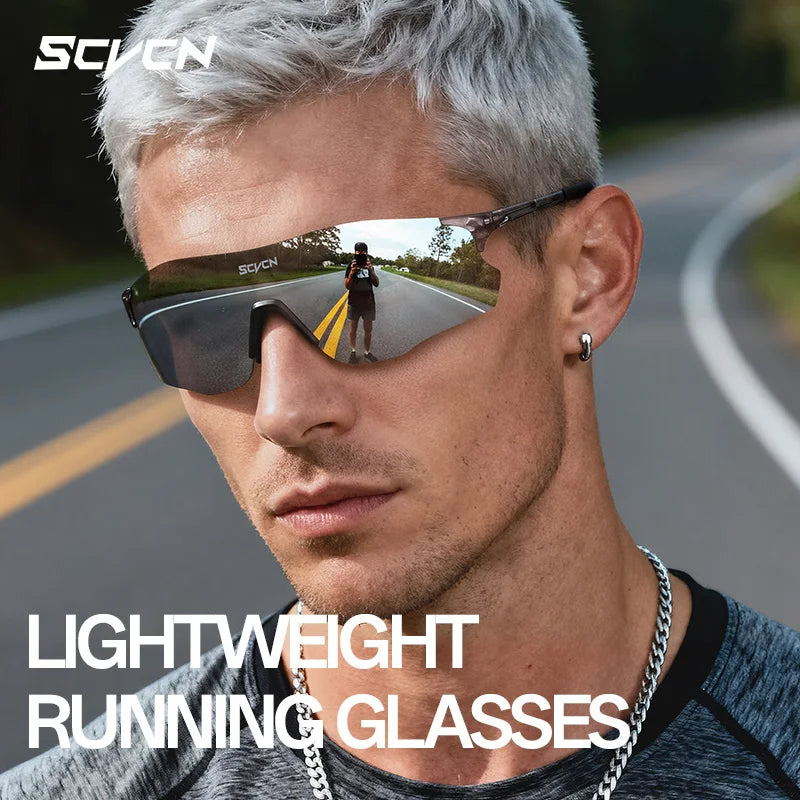 SCVCN Photochromic Cycling Glasses Man Bicycle Eyewear Cycling Running Women Bike UV400 Goggles Outdoor Sports Sunglasses