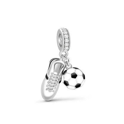 2025 New S925 Silver Spring Ball Bear Cross Pendant Suitable for Original Bracelets DIY Accessories Women's Charm Jewelry Gifts