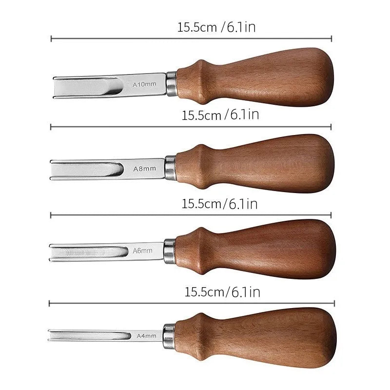 1/4PCS Leather Edge Skiving Beveler Tools Wide Leather Craft Edge Beveler Tool Kit Leather Edge Trimmer for DIY Leather Craft