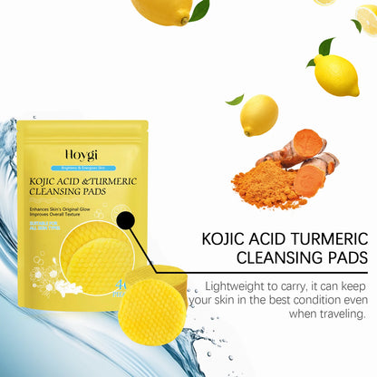 Turmeric Kojic Acid Cleansing Pads Exfoliating Pads Facial Sponges For Cleansing Exfoliating Daily Cleansing Skin Care Tools