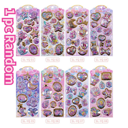 Kawaii Capsule Sparkling 3D Stickers Scrapbooking Diy Journal Stationery Sticker Cute Deco Art School Supplies