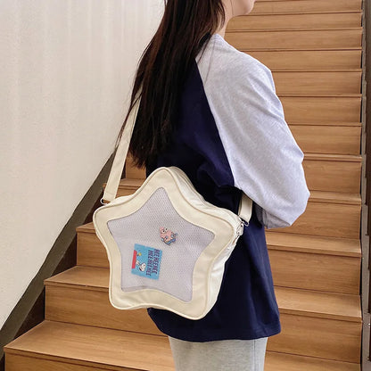 Japanese Style Minimalist Cute Aesthetic Shoulder Bag for Students Kawaii Crossbody Purse Street Fashion