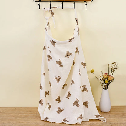 100% Cotton Mother Outing Breastfeeding Cover Muslin Baby Feeding Nursing Shawl Adjustable Privacy Apron Stroller Blanket