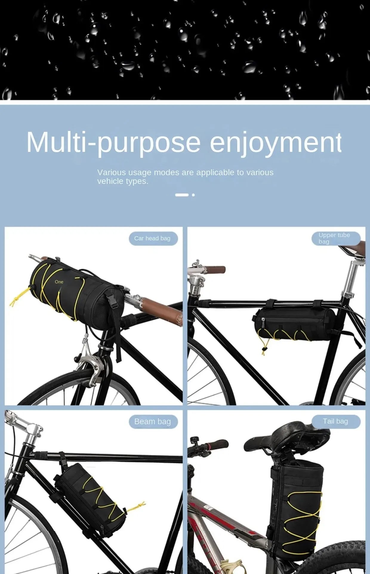 OFFBONDAGE Bike Front Bag Bicycle Bag Storage Outside Multifunction Riding Bag Mountain Bike Front Bag Bicycle Accessories