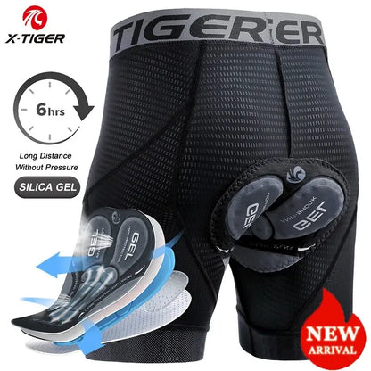 X-TIGER Cycling Shorts Breathable Mesh Cycling Underwear Gel Pad Shockproof MTB Bike Shorts Bicycle Underwear