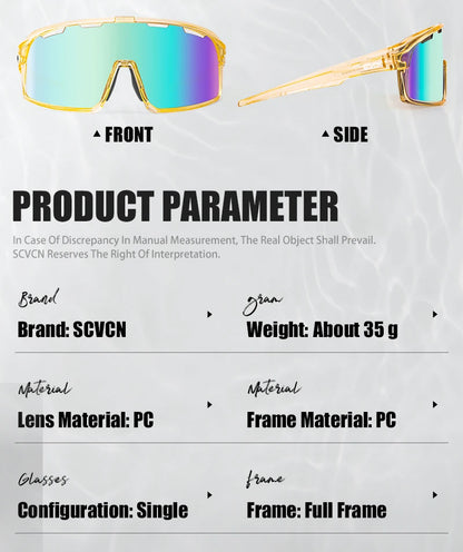 SCVCN Cycling Glasses MTB Road Bike Sunglasses UV400 Bicycle Glasses Protection Light Unisex Bike Sports Equipment